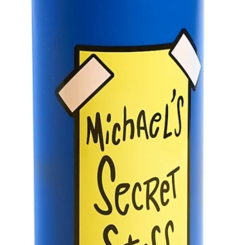 Warner Bros. Blue Action Figure Bottle with Yellow Label